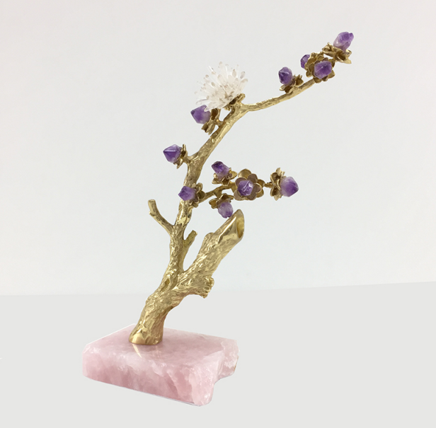 Home Decoration Brass Tabletop 480mm Decor Copper Flower