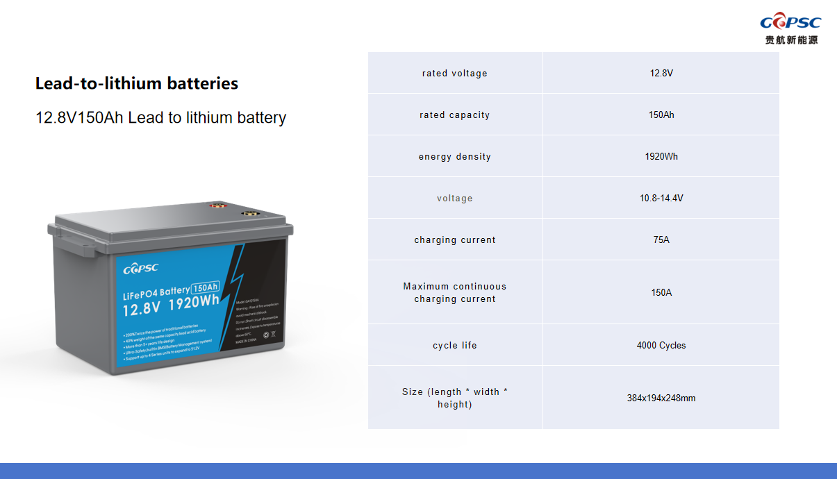 12Batería de plomo a litio de.8V 150Ah