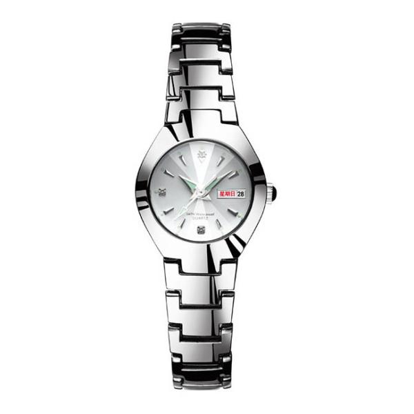 3ATM Quartz Couple Watches OEM Silvertone Luxury Couple Watches Date Function