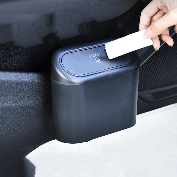 Multifunctional Car Seat Back Door Hanging Storage Box Plastic Trash Can & Garbage Bag Holder