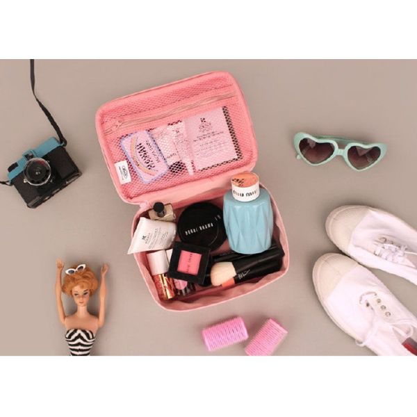 Fashionable Printed Travel Cosmetic Bags Colorful With Multiple Pockets