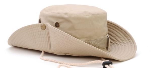 2018 hot sale nylon hat cowboy hat, Laddies beach summer hat Bucket hat with neck cord