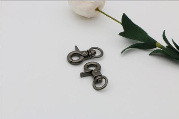 Bag metal accessories zinc alloy gunmetal color 8.5 mm trigger snap hook wholesale