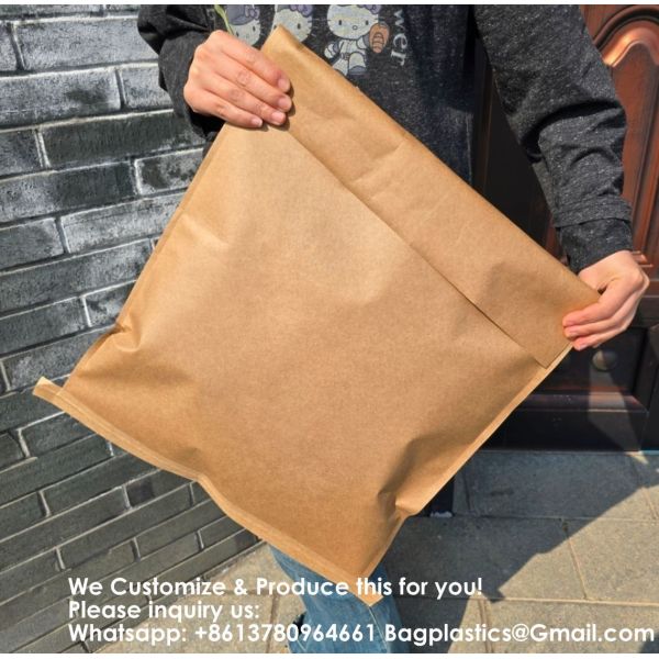 Custom Printed Design Clothing Courier Package Shipping Poly mailer Paper Mailer Biodegradable Kraft Cardboard Mail Envelope Paper Mailing Bag