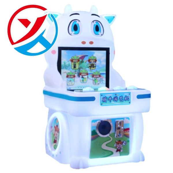 Cute Cow Single Person Coin Operated Video Game Machine Coin Acceptor Game Machine