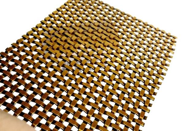 Antique Plated Woven Architectural Metal Mesh Fabric For Elevator Interior