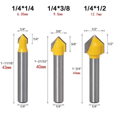 Carbide 90 Degree ACM Cutting Tools ACP Bit  Cnc Router Cutters For Aluminium Milling