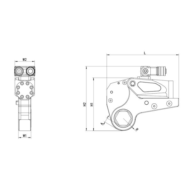 Hexagonal Cassette Open End Hydraulic Torque Wrench Aluminum Titanium Alloy