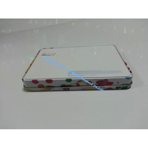 4 Color Printing Candy Tins Rectangular Metal Tins with Seated Base Tin Can Manufacturer