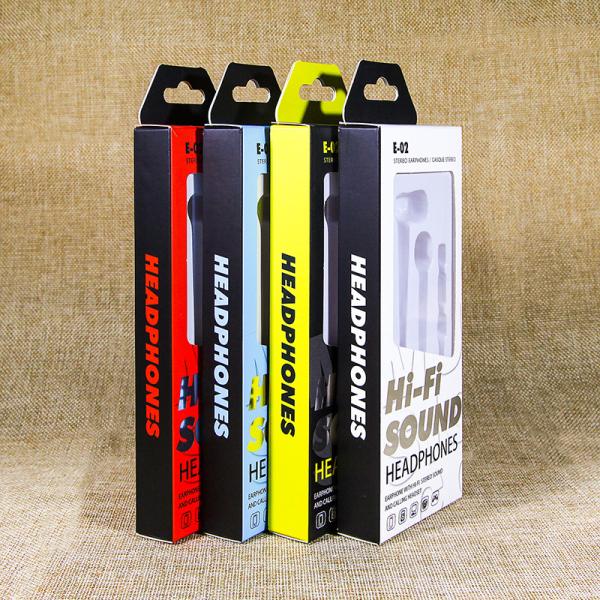 Transparent Window Earphone Packaging Box Environmental friendly