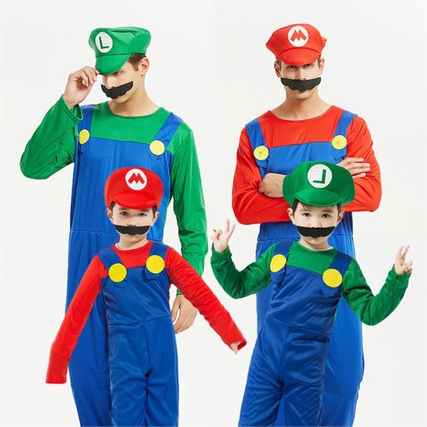 Vêtements de danseur de scène SuperMario Onesie pour Halloween Performance de cosplay pour enfants et adultes