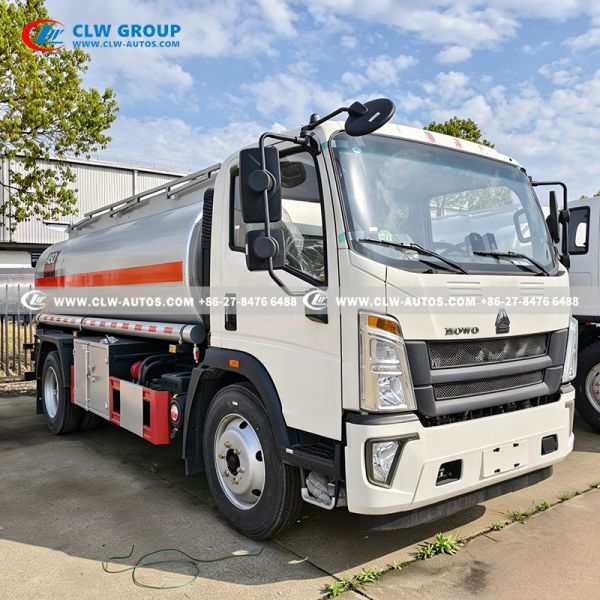 HOWO 10,000L Mobile Refueling Truck Aluminum Alloy Fuel Tanker Truck With Flow Meter