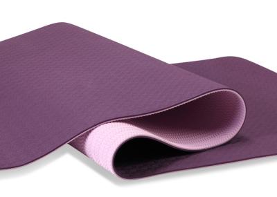 Sport Field Anti Fatigue Tpe Eco Yoga Mat , Earth Friendly Yoga Mat Red Top Pink Bottom