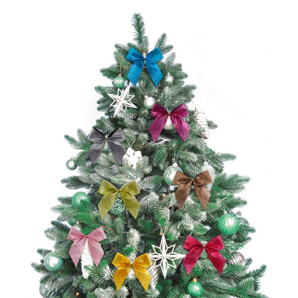 Сверкающая ленточная лука для вечеринки, самоклеящаяся подарочная коробка луки для рождественского украшения