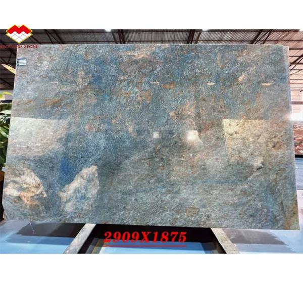 Amazon Blue Luxury Stone Polished Slab for Villa and Hotel Interior Design Inspiration