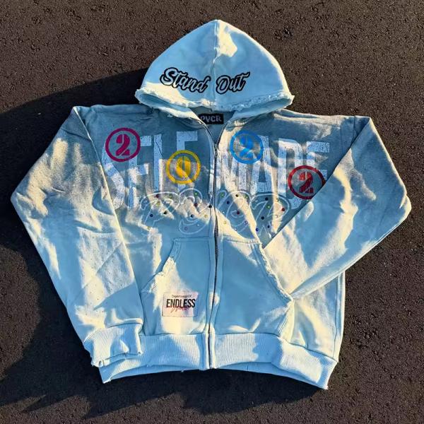 Bordado personalizado Rideo de la pantalla Logotipo de huella con sudadera con capucha unisex con capucha de algodón de algodón orgánico