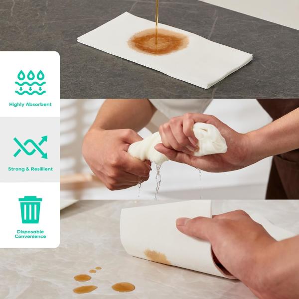 Disposable Hand Towels for Bathroom, Soft and Absorbent Paper Guest Towels Disposable Decorative Bathroom Hand Napkins
