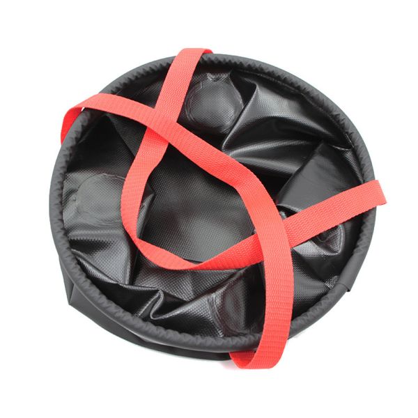 Tejido revestido de PVC de 500d 20L Acampada al aire libre Pesca Cubo plegable Cubo de limpieza de automóviles