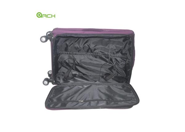 Tapestry Suitcase Soft Sided Luggage with Three Front Pockets and Skate Wheels