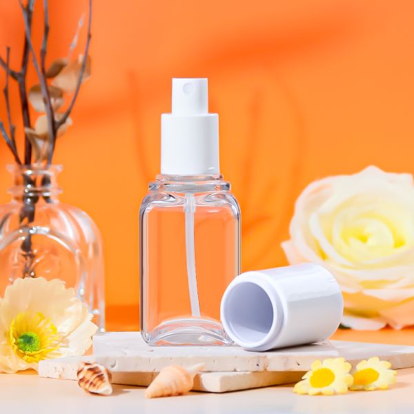 Double Wall PETG Square Spray Pump Bottle with Fine Mist Spray for Premium Skincare Packaging