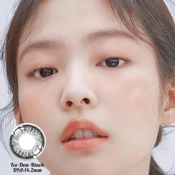 Customized Logo Ice Dew Natural Black Contact Lenses Prescription 14.5mm