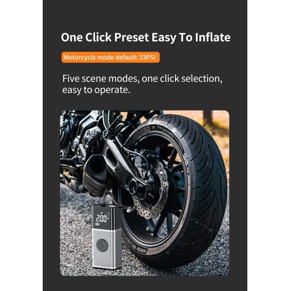 Portable Electric Car Tire Inflator With Auto Shut off Digital Pressure Readout