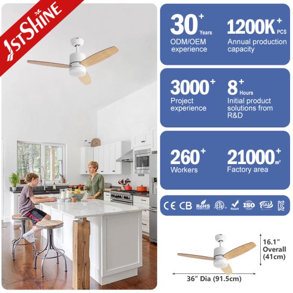 Ventilador de techo 2 en 1 de 36 pulgadas con motor de CC y aspas de MDF