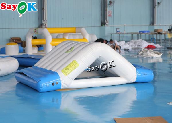 corrediça de água dobro do jogo inflável branco dos brinquedos da água 3x2x1mH