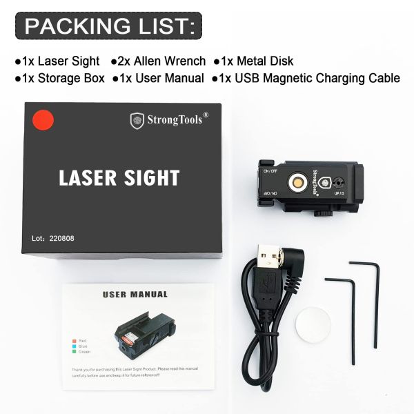 Aluminum Shotgun Hunting Accessories Rechargeable Green Tactical Laser Sight