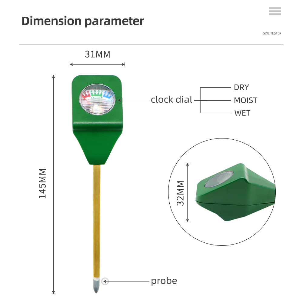 Mini Soil Moisture Meter Tester Portable Test Kit Tool For Plant Lawn Farm Garden