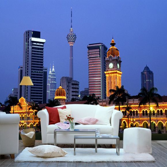 OEM Environmental - friendly Interior Decoration Fabric Building Wallpapers CK12