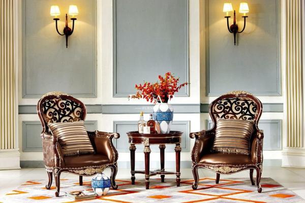 Antique Luxury Wooden Armchair Royalty Living Room Leisure Arm Chair