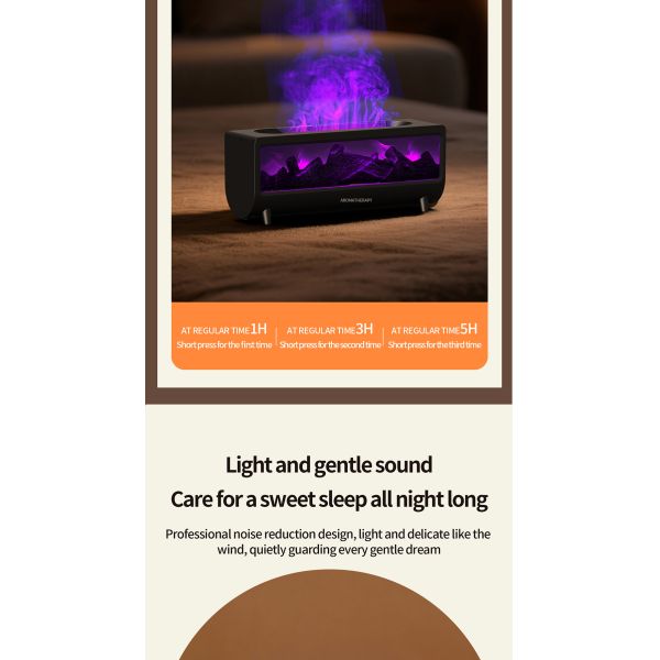 Home Ultrasonic Aroma Humidifier Colorful Flame Air Aroma Diffuser CE FCC RoHS Approved