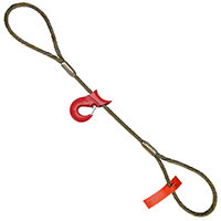 Standard Eye Wire Rope Sling 3/8 Inch 16 Foot Crosby Sliding Choker Hook