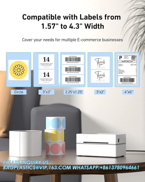 4x6 USB Thermal Label Printer, Desktop Barcode Label Printer For Shipping Packages Home Small Business