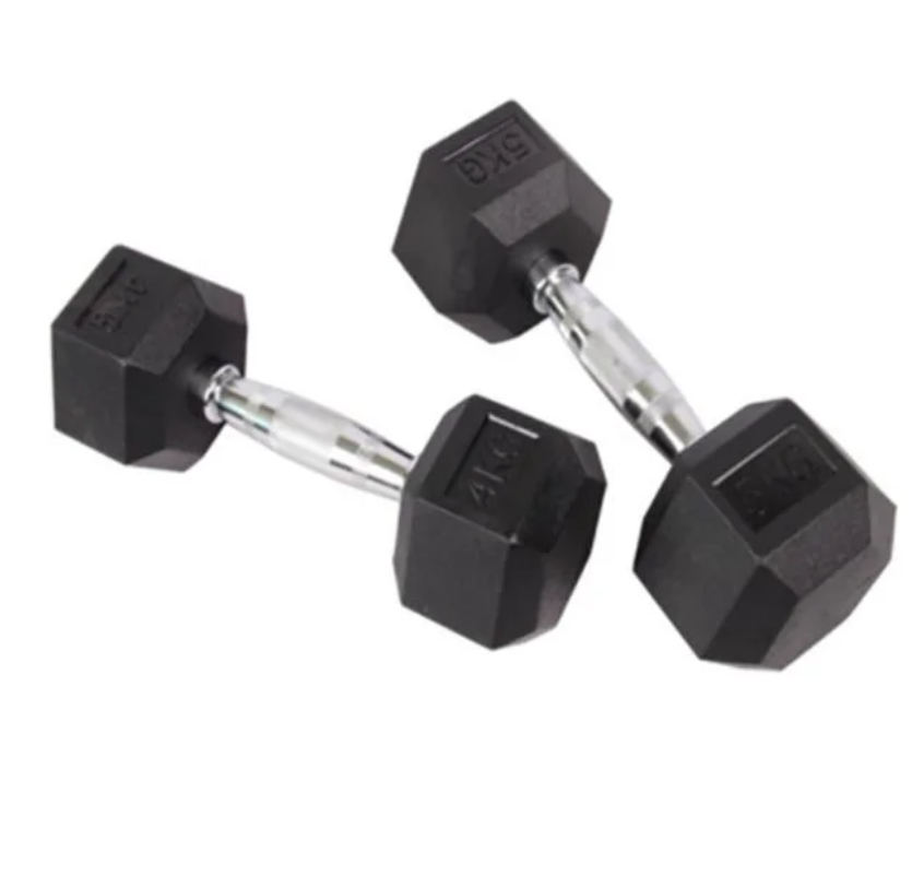 Free Weight Rubber Hex Dumbbell Cross Fitness Dumbbell Gym Equipment