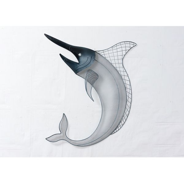 Blue Home Decoration Hanging 3D metal shark wall decor