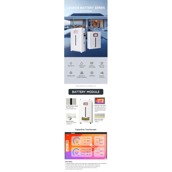 Кастомизированная солнечная батарея Lfp 48V Volt 100Ah 200Ah 300Ah Lifepo4 10Kwh 15Kwh 5Kw батареи Литийные батареи на колесах