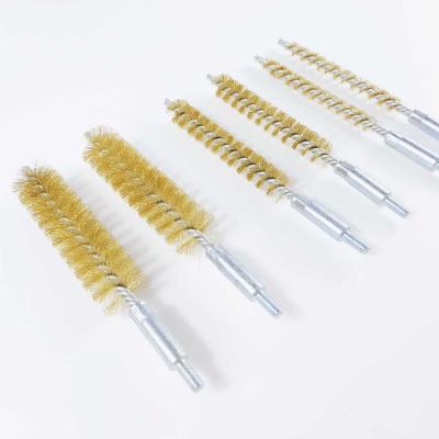 Hand Operated Tube Cleaning Brush Metal Twist Wire Brush 165mm Length With M6 Thread