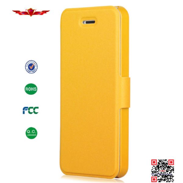 Hot Selling 100% Qualify Colorful PU Wallet Leather Cover Case For Iphone 5 5S Durable