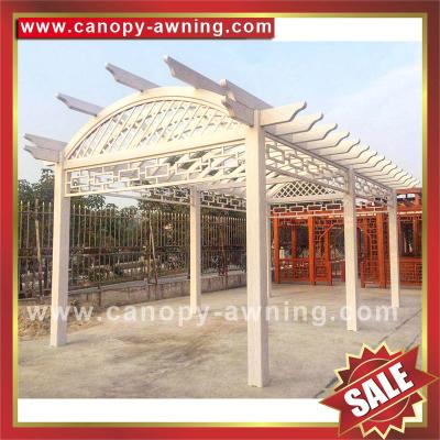 prefabricated outdoor garden park wood look grape aluminum alu metal trellis gazebo Pergola vine grids shelter kits