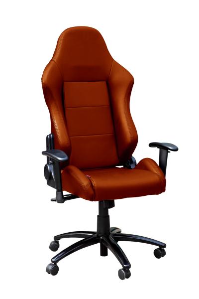 Commercial Black Leather Back Adjustable Office Chair With Nylon Castors