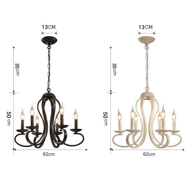 Европейская простая лампа магазина одежды спальни столовой комнаты прожития люстры свечи искусства утюга