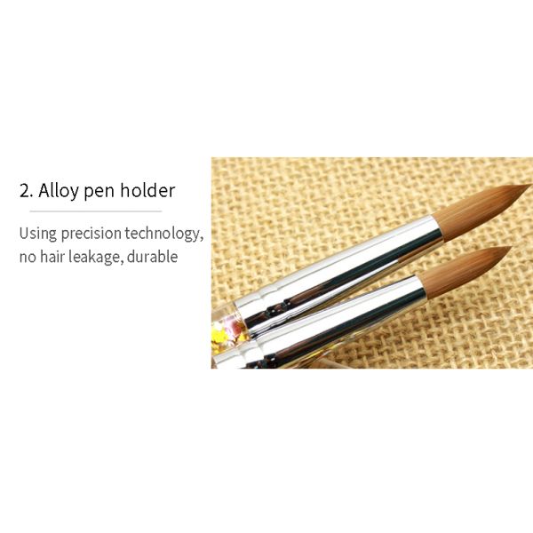 Sable Hair Acrylic Nail Brush  Liquid Glitter Handle Vegan Acrylic Nail Brush