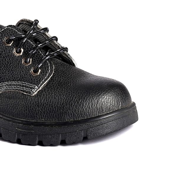 Black Leather Mesh Metal PU Outsole Low Cut Puncture Resistant Construction Work Shoes