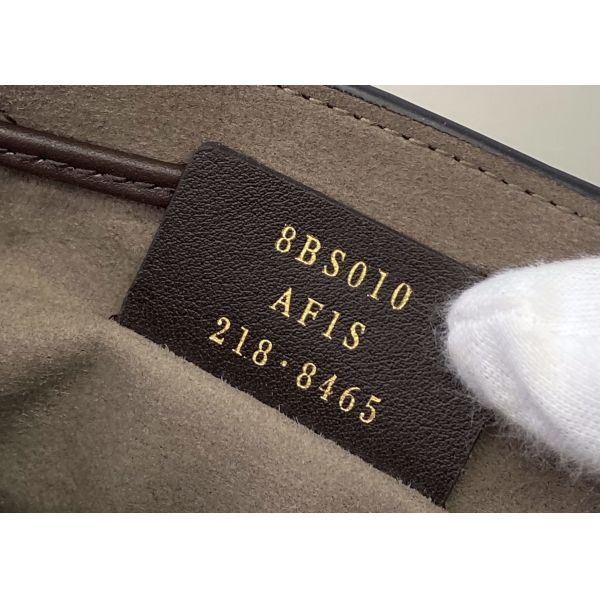 Drawstring Coffee Small Leather Crossbody Bag Old Flower Pattern