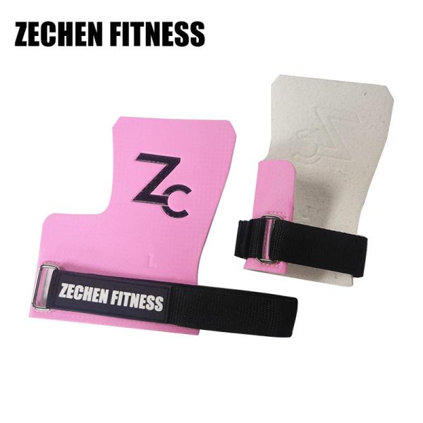 Pink Fingerless Crossfit Grips Carbon Leather Gym Palm Gymnastic Bar Hand Grips For Pull Ups