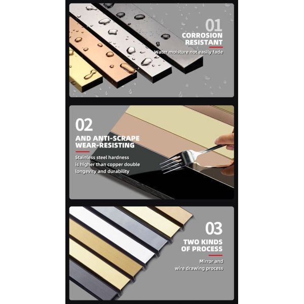 Алюминиевая сплав профиль отделки, Нержавеющая сталь плитка отделка для плитки угол