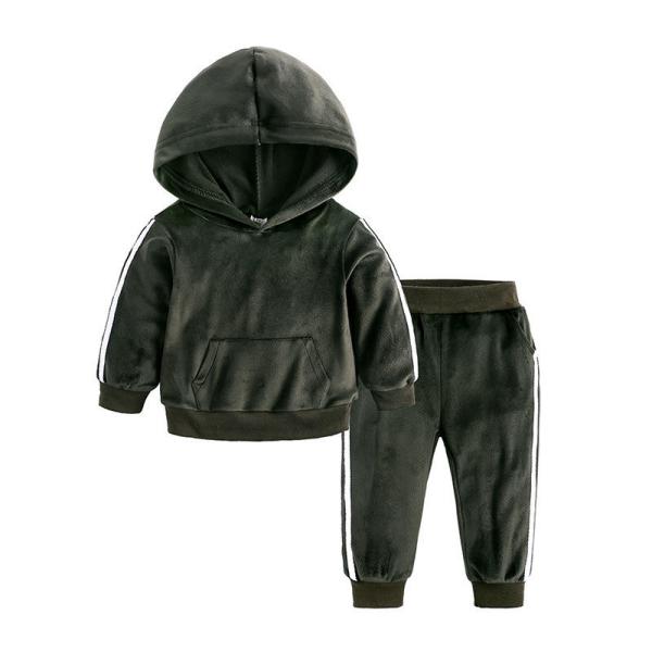 Sports Children'S Outfit Sets Leisure Gold Velvet Two Piece
