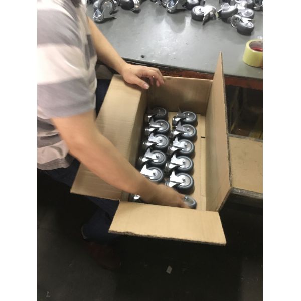 промышленные рицинусы тележки 200Kg, голубые колеса рицинуса шарнирного соединения 5 дюймов с двойным замком